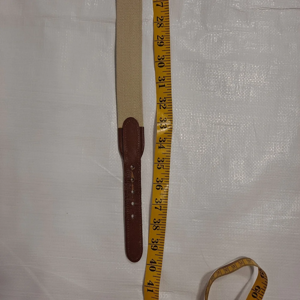 Brooks Brothers Leather And Woven Nautical Belt